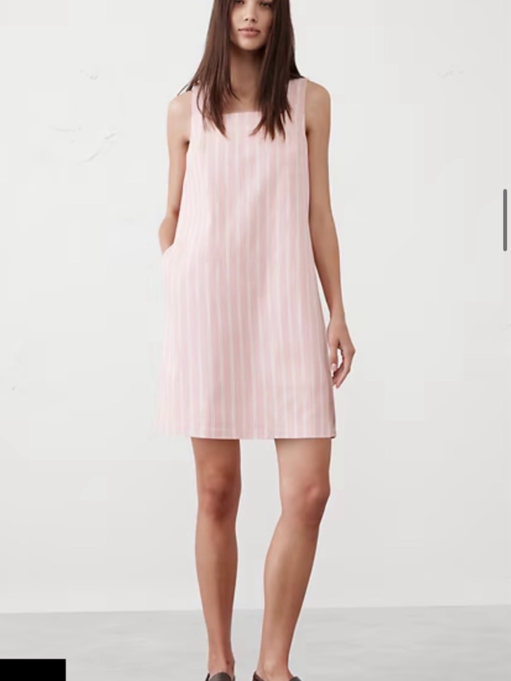 Worn Once Banana RepublicStriped Light Pink Sleeveless Mini Dress